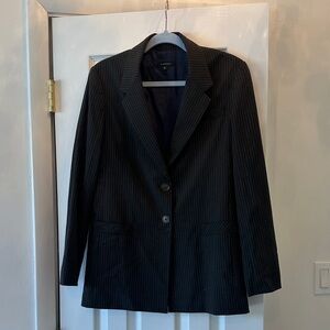 Elegant Women's Black Pinstripe Blazer